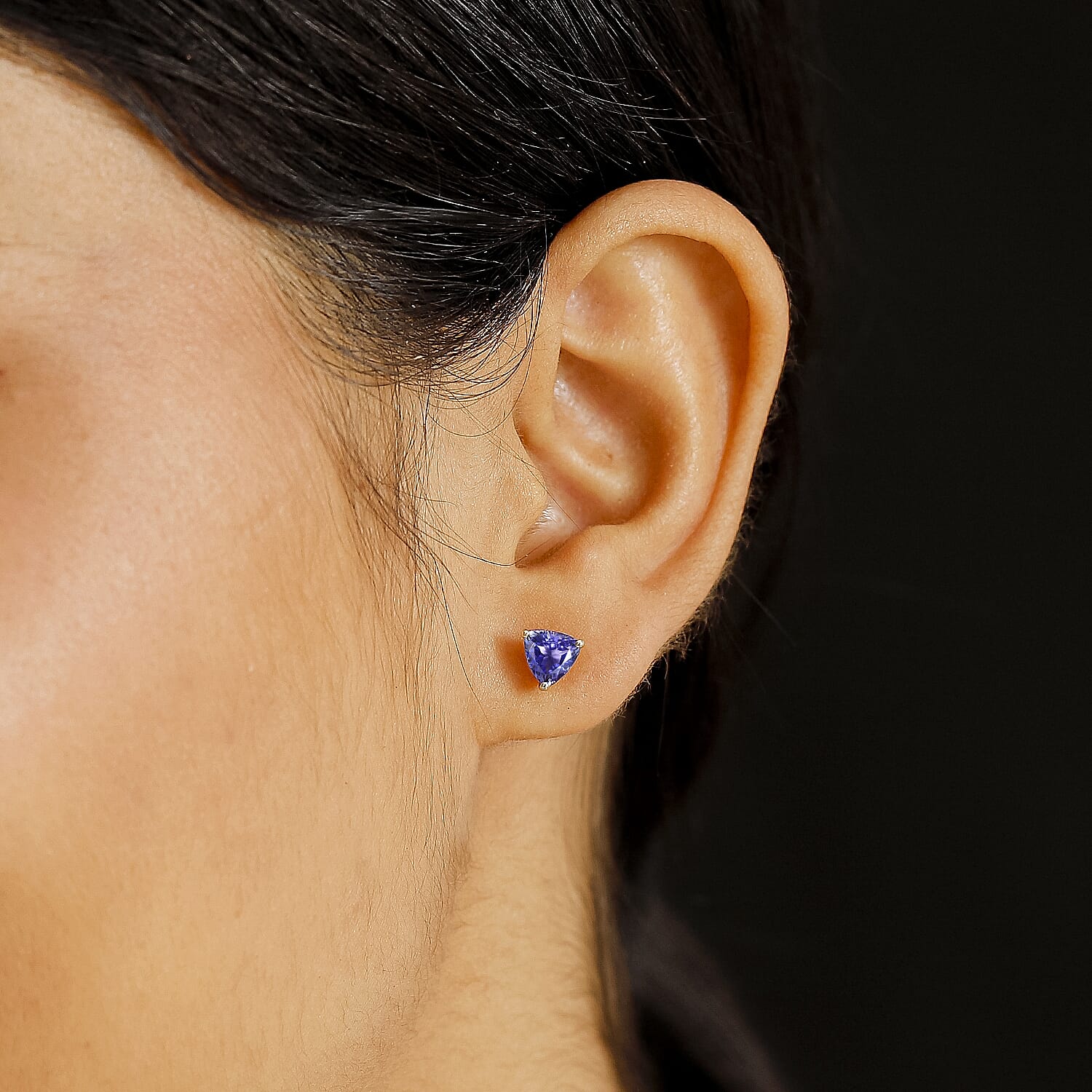 14K Yellow Gold Tanzanite Stud Earring with Push Back 2.00 Ct. 7992832 3