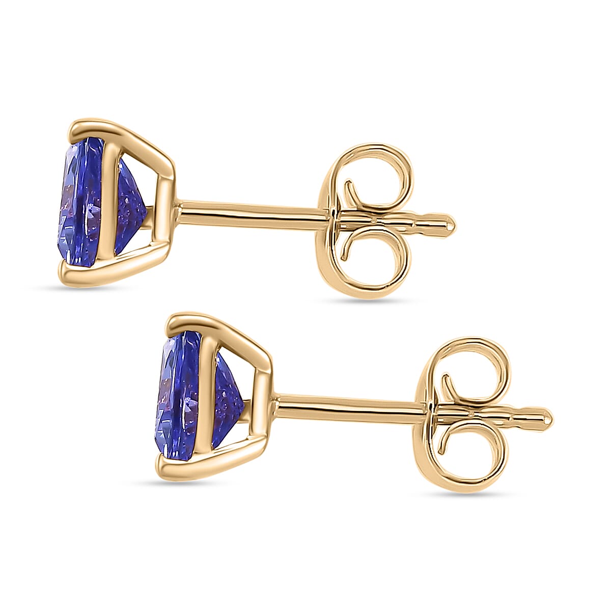 14K Yellow Gold Tanzanite Stud Earring with Push Back 2.00 Ct. 7992832 4