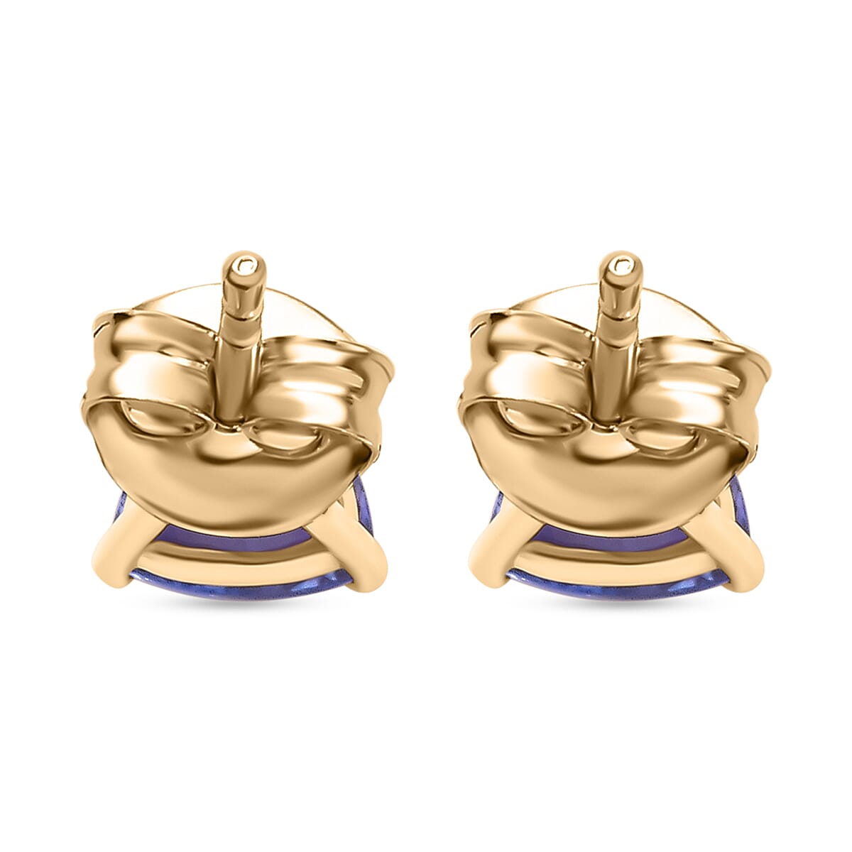 14K Yellow Gold Tanzanite Stud Earring with Push Back 2.00 Ct. 7992832 5