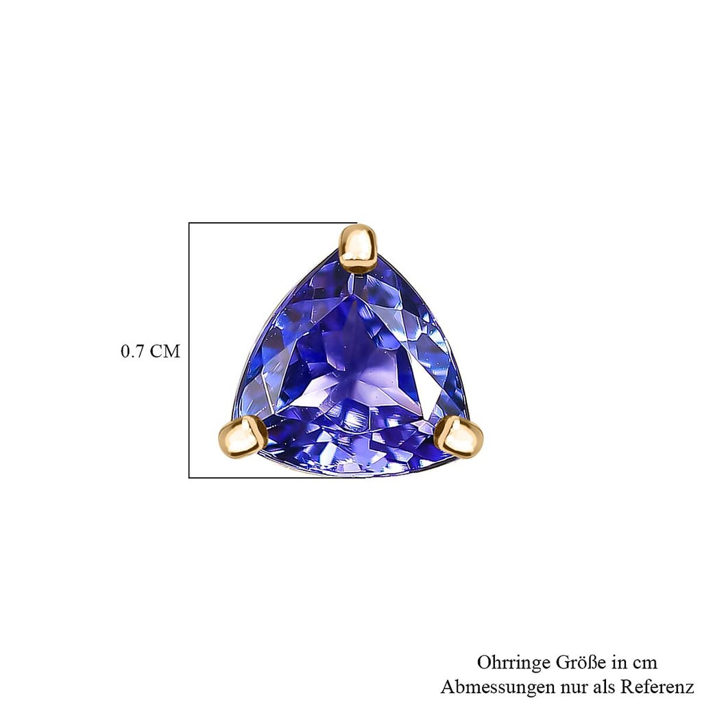 14K Yellow Gold Tanzanite Stud Earring with Push Back 2.00 Ct.