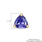 14K Yellow Gold Tanzanite Stud Earring with Push Back 2.00 Ct.