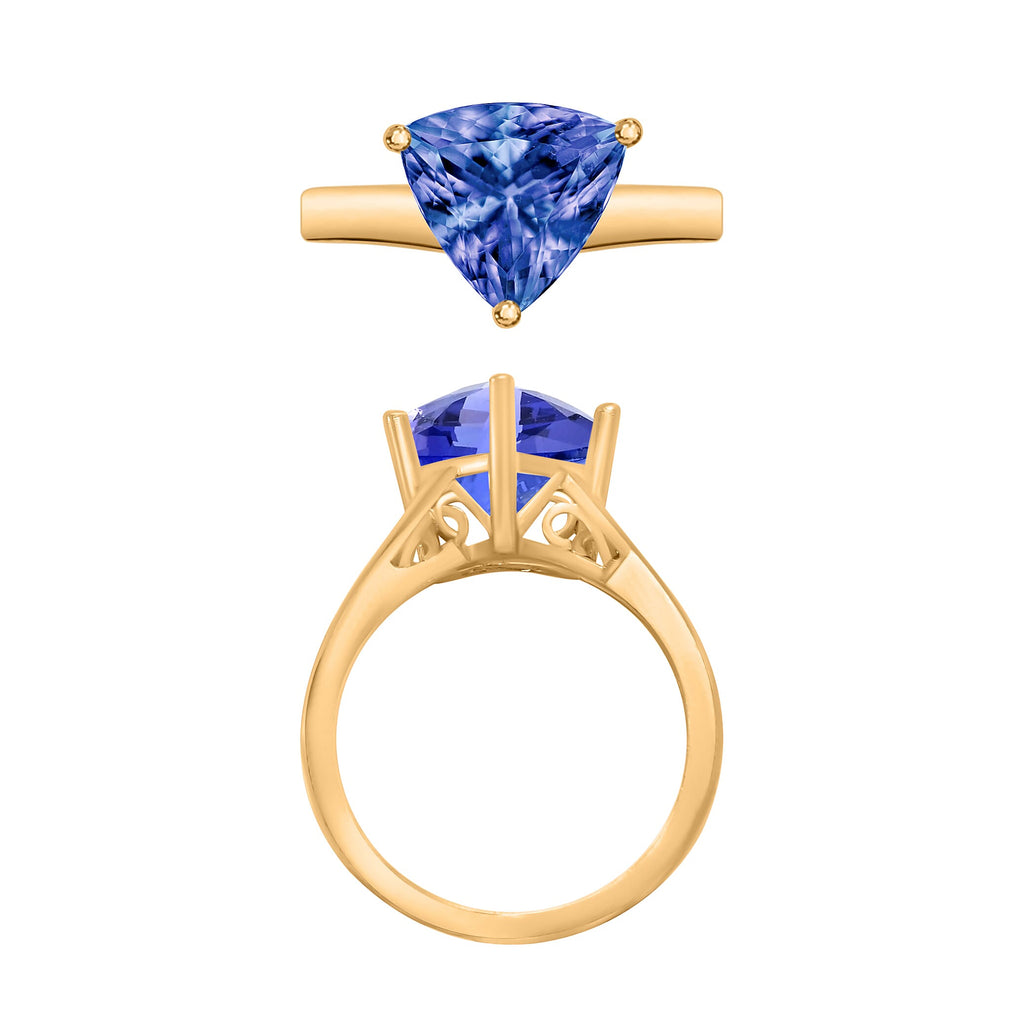 14K Yellow Gold  AA  Tanzanite Ring 2.90 ct,  Gold Wt. 3.96 Gms  2.900  Ct.