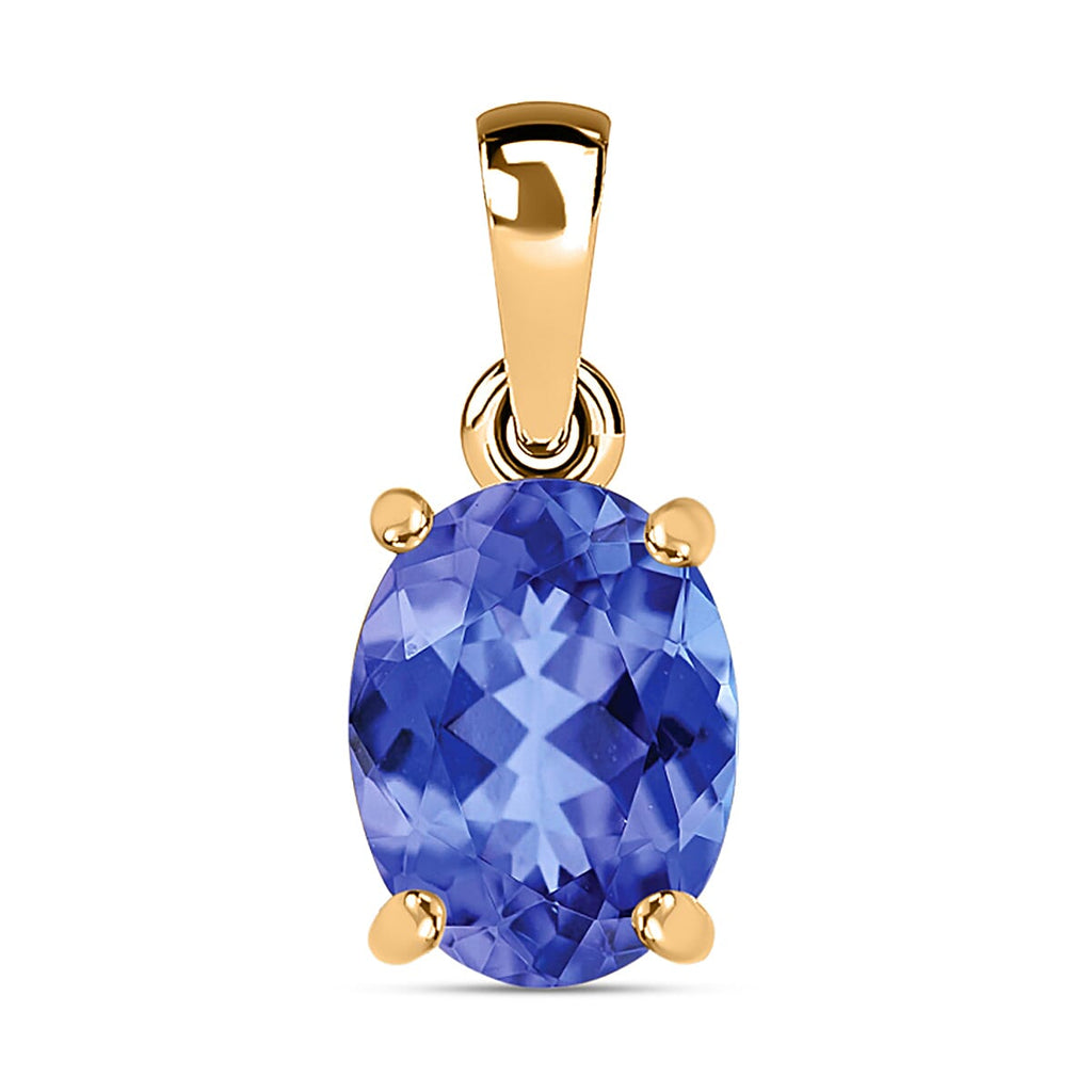 14K Yellow Gold  AA   Tanzanite  Solitaire Pendant 1.35 ct,  Gold Wt. 2 Gms  1.350  Ct.