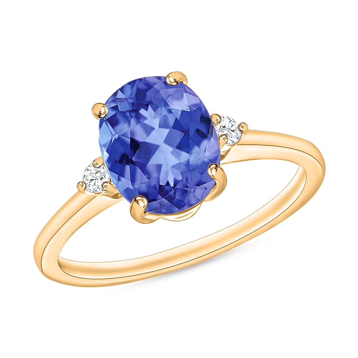 14K Yellow Gold AA Tanzanite and White Diamond I1-I2 Classic Solitaire Ring in Gold Wt. 4 grams, 2.10 Ct 8004253 0