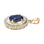 14K Yellow Gold Premium Tanzanite Diamond Pendant 2.44 Ct.