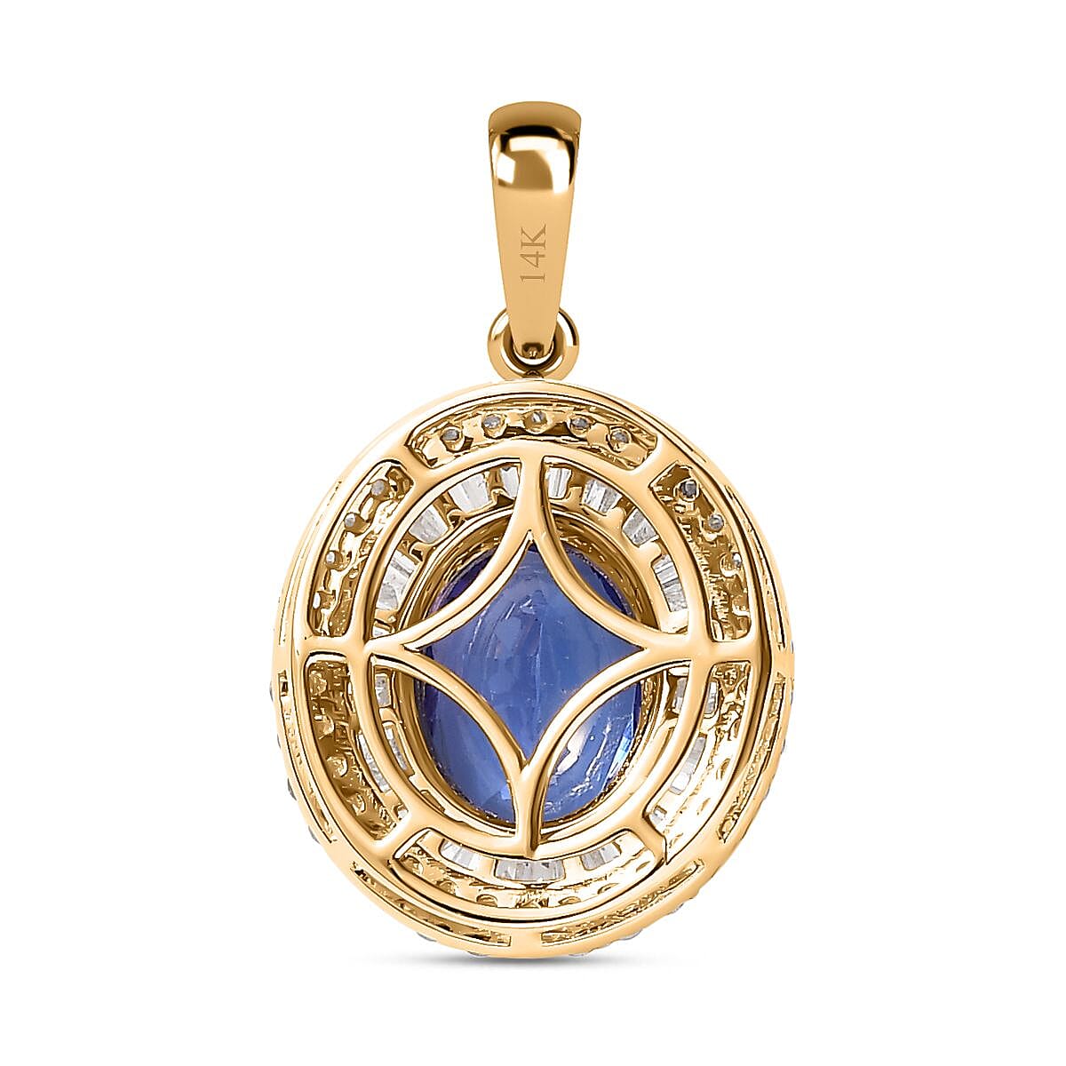 14K Yellow Gold Tanzanite Diamond Halo Pendant 2.44 Ct. 7642326 5