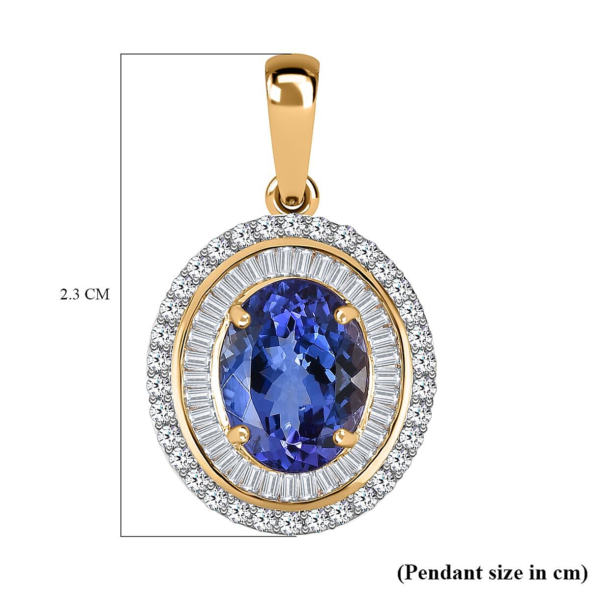 14K Yellow Gold Tanzanite Diamond Halo Pendant 2.44 Ct. 7642326 6