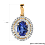 14K Yellow Gold Premium Tanzanite Diamond Pendant 2.44 Ct.