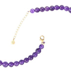 14K Yellow Gold  AAA   African Amethyst  Necklace (Size - 18) 275.00 ct,  Gold Wt. 2.1 Gms  275.000  Ct.