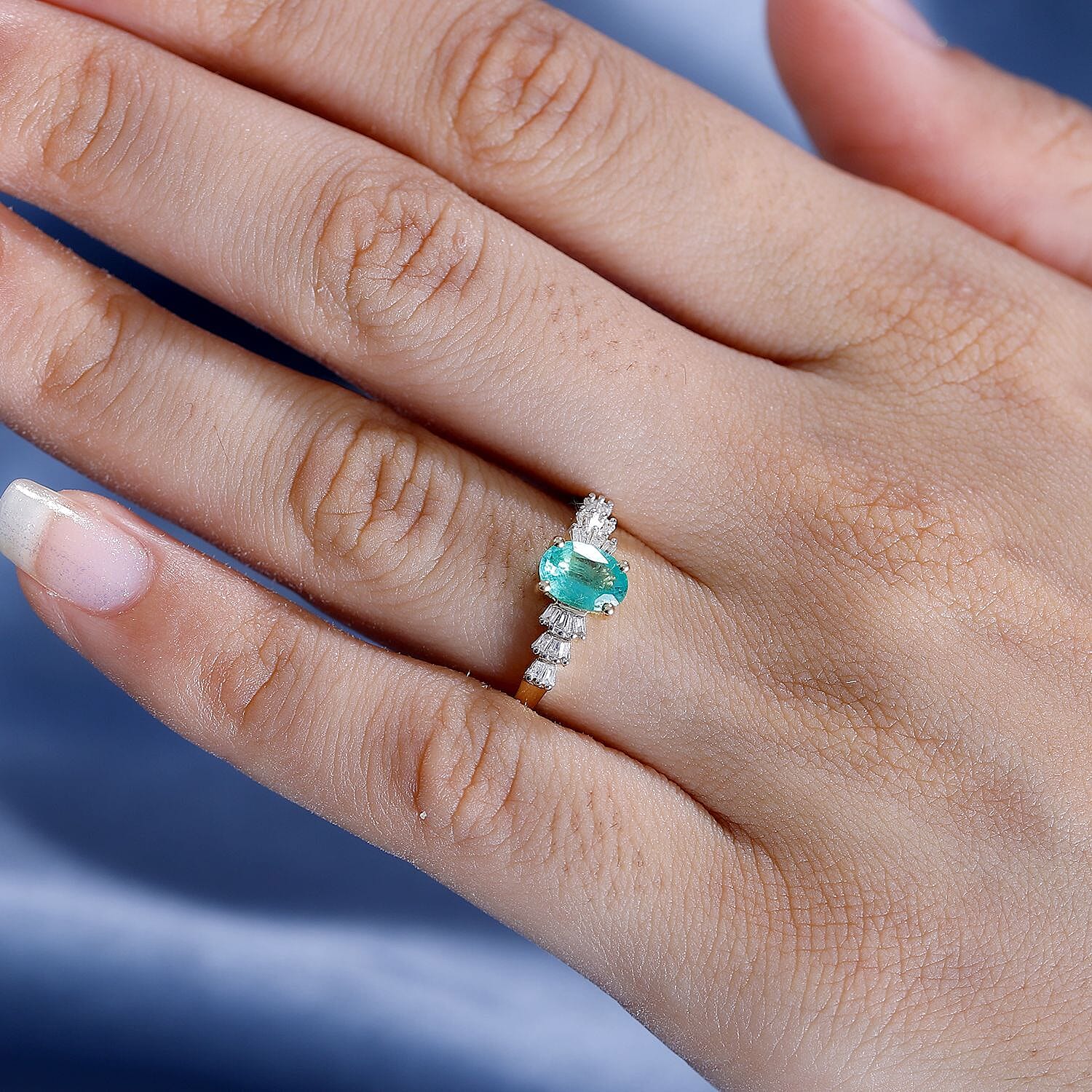 AAA Boyaca Colombian Emerald and Diamond Ballerina Ring in 14K Yellow Gold 7845824 3