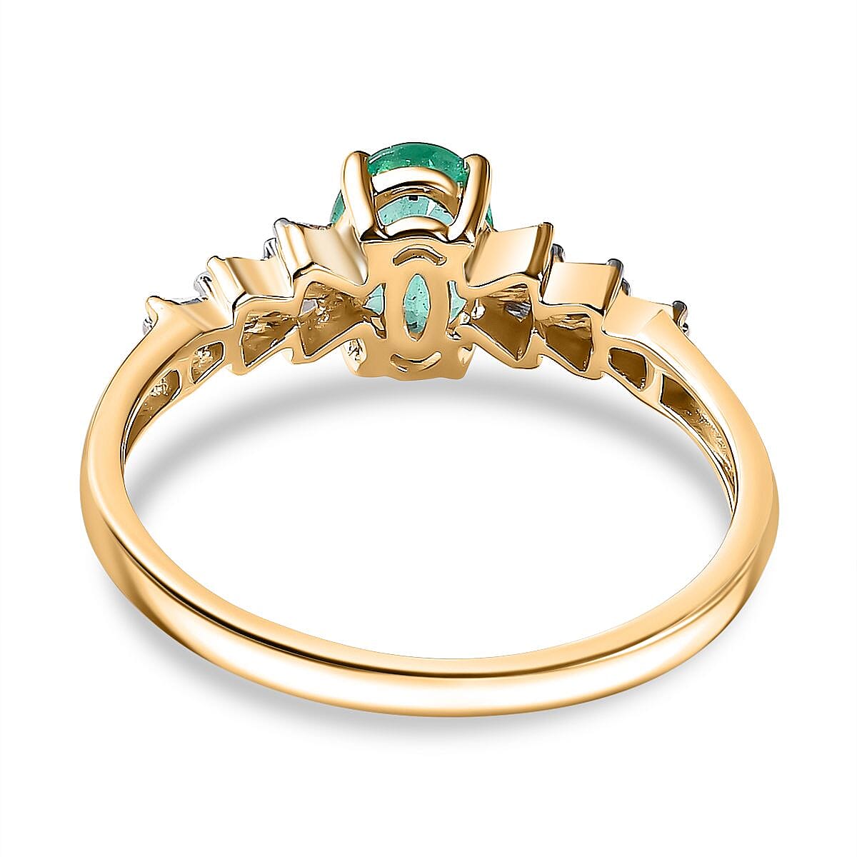 AAA Boyaca Colombian Emerald and Diamond Ballerina Ring in 14K Yellow Gold 7845824 5