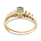 14K Yellow Gold AAA Boyaca Colombian Emerald & Diamond Ring 0.76 Ct