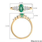 14K Yellow Gold AAA Boyaca Colombian Emerald & Diamond Ring 0.76 Ct