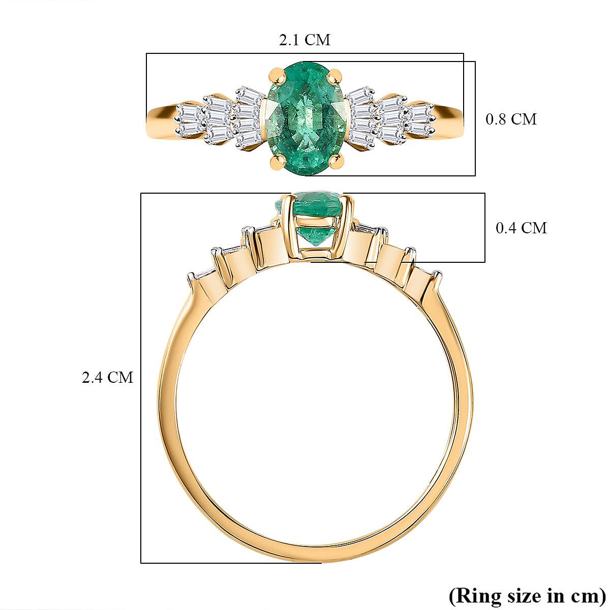 AAA Boyaca Colombian Emerald and Diamond Ballerina Ring in 14K Yellow Gold 7845824 6
