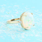 14K Yellow Gold  AAA  Ethiopian Opal, White Diamond I2 Ring 3.60 ct,  Gold Wt. 2.87 Gms  3.600  Ct.
