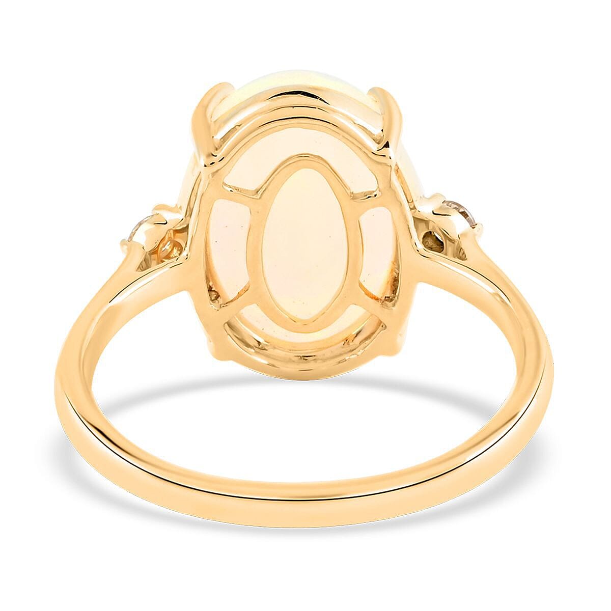 Certified and Appraised 14K Yellow Gold AAA Ethiopian Opal and White Diamond I2 Ring in 3.60 ct. 7273353 4