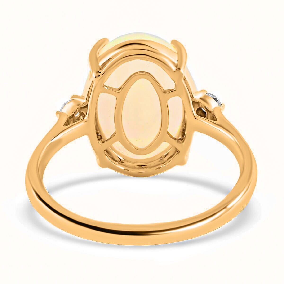 Certified and Appraised 14K Yellow Gold AAA Ethiopian Opal and White Diamond I2 Ring in 3.60 ct. 7273353 5