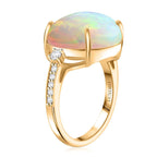 14K Yellow Gold  AAA   Ethiopian Opal ,  White Diamond  I2 Ring 7.25 ct,  Gold Wt. 3.8 Gms  7.250  Ct.