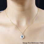 14K Yellow Gold Natural AAA Mutuca Indicolite & Diamond Halo Locket Pendant
