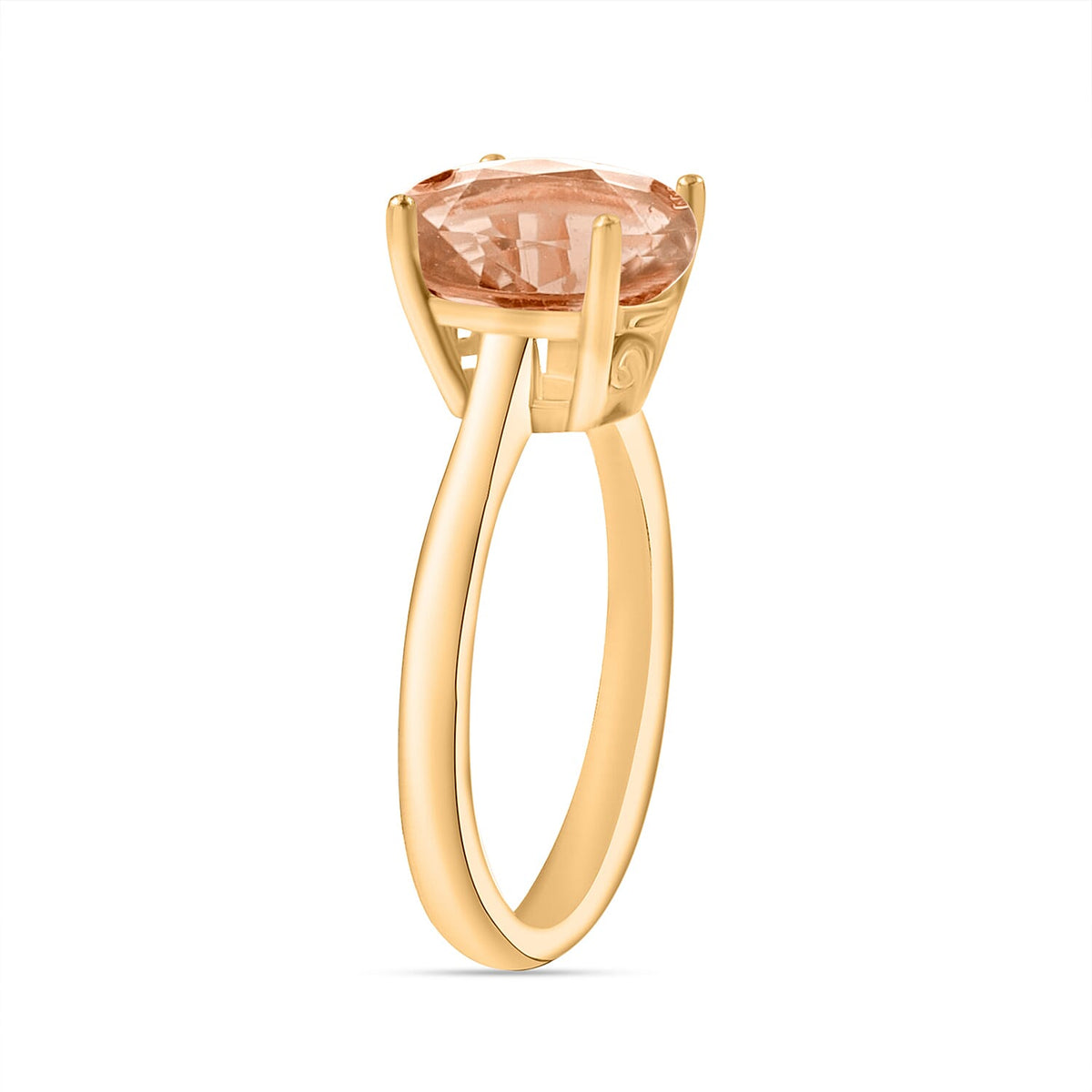 14K Yellow Gold AAA Morganite Solitaire Ring in Gold Wt. 4 grams, 2.40 Ct 7718535 2