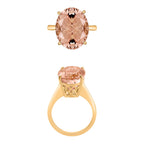 14K Yellow Gold  AAA   Morganite  Solitaire Ring 7.00 ct,  Gold Wt. 4 Gms  7.000  Ct.