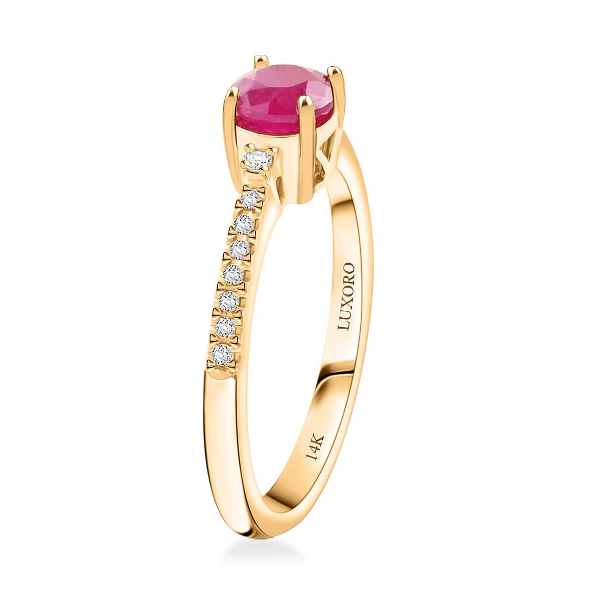 Certified &amp; Appraised AAA Mozambique Ruby, White Diamond I2 Ring in 14K Yellow Gold 1.20  Ct. 7635982 4
