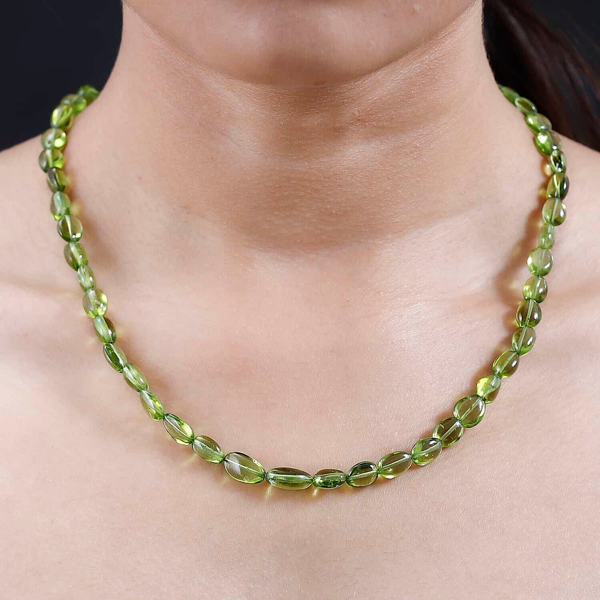 Certified &amp; Appraised 149.10 Ct. AAA Peridot  Necklace (Size - 18) with Lobster Clasp in 14K Yellow Gold 7669211 2