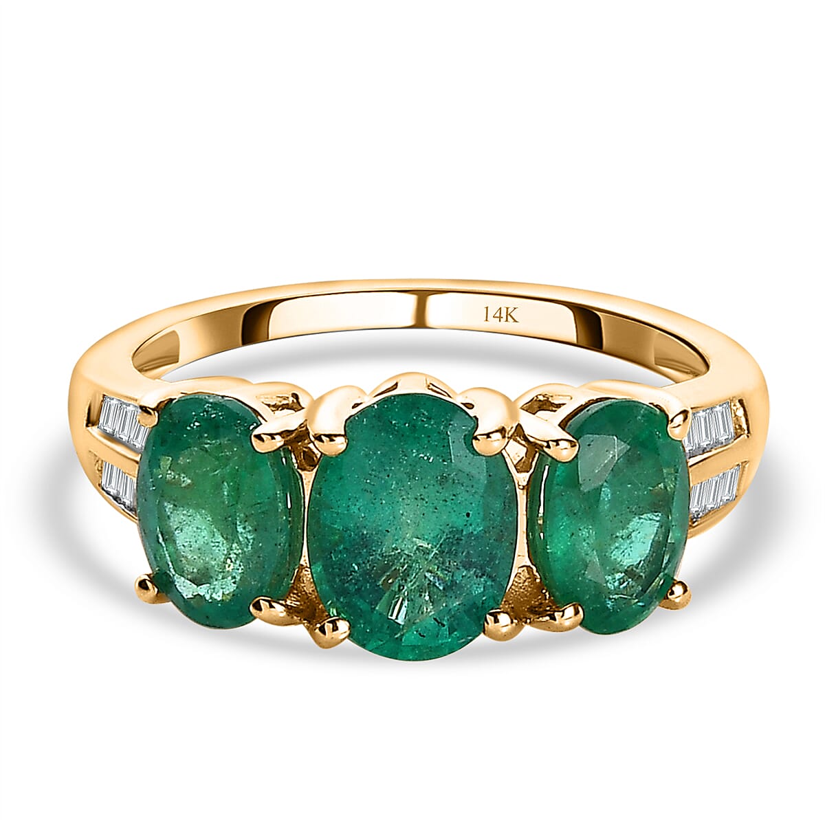 Gemfields AAA Emerald 14K Yellow Gold &amp; Diamond Ring 2.75 Ct 7647162 0