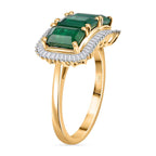 Black Friday Doorbuster- 14K Yellow Gold  AAA Gemfield Zambian Emerald and Diamond Ring 3.62 Ct