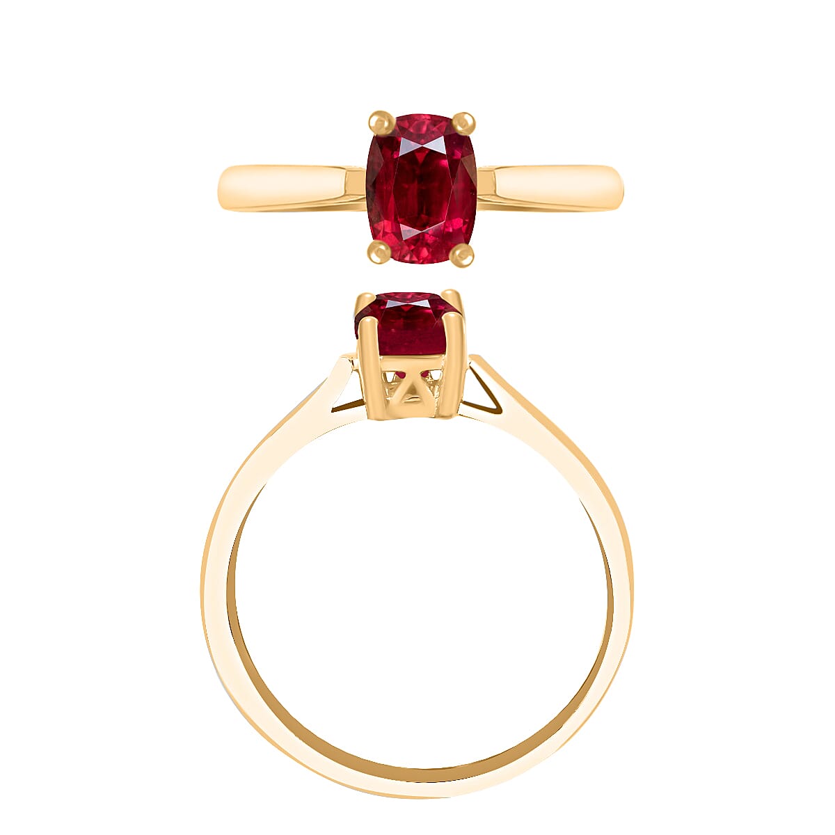 14K Yellow Gold AAA Rubellite Solitaire Ring in Gold Wt. 4 grams, 1.360 Ct 8001176 3