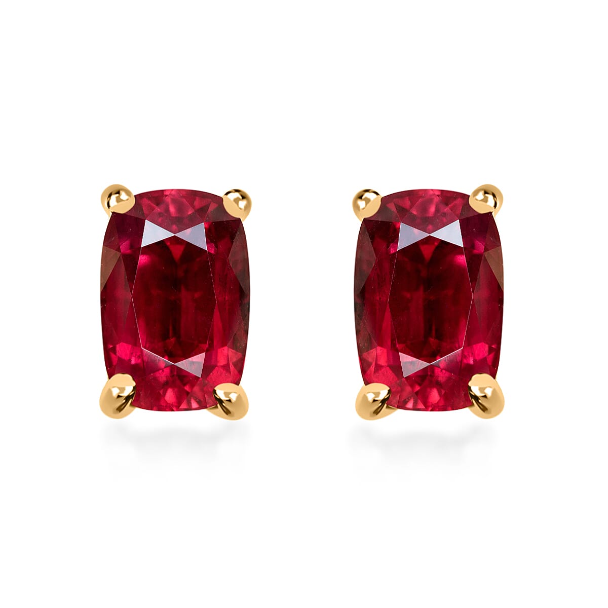 14K Yellow Gold AAA Rubellite Solitaire Stud Push Post Earring in Gold Wt. 1.5 grams, 1.260 Ct 8000548 0