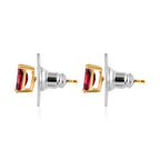 14K Yellow Gold  AAA   Rubellite  Solitaire Stud Push Post Earring 1.26 ct,  Gold Wt. 1.5 Gms  1.260  Ct.