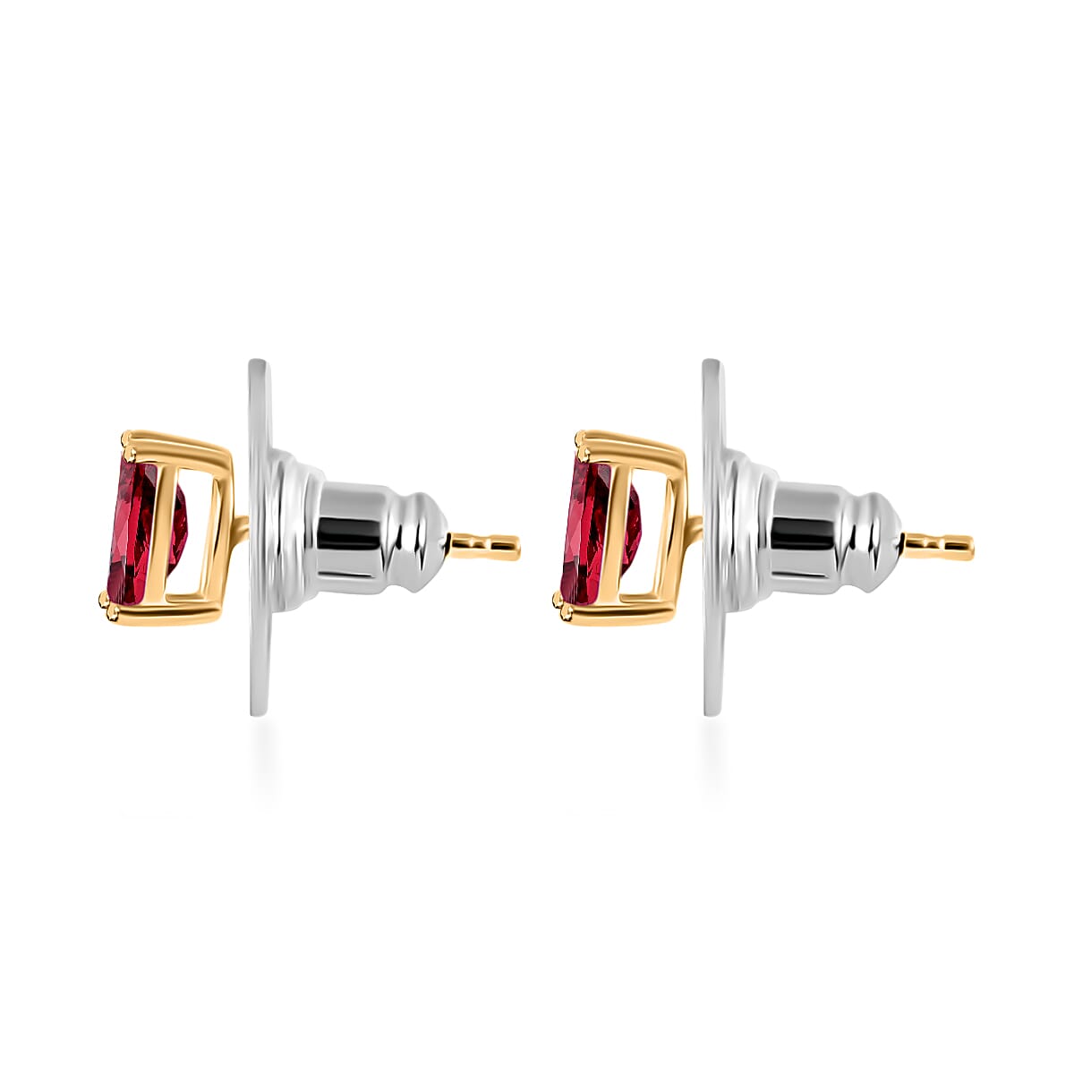 14K Yellow Gold AAA Rubellite Solitaire Stud Push Post Earring in Gold Wt. 1.5 grams, 1.260 Ct 8000548 2