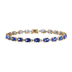 Anshu Treasure Chest - 14K Yellow Gold AAA Tanzanite Bracelet (Size - 7.5) 10.06 Ct