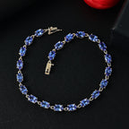 Anshu Treasure Chest - 14K Yellow Gold AAA Tanzanite Bracelet (Size - 7.5) 10.06 Ct