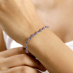 Anshu Treasure Chest - 14K Yellow Gold AAA Tanzanite Bracelet (Size - 7.5) 10.06 Ct