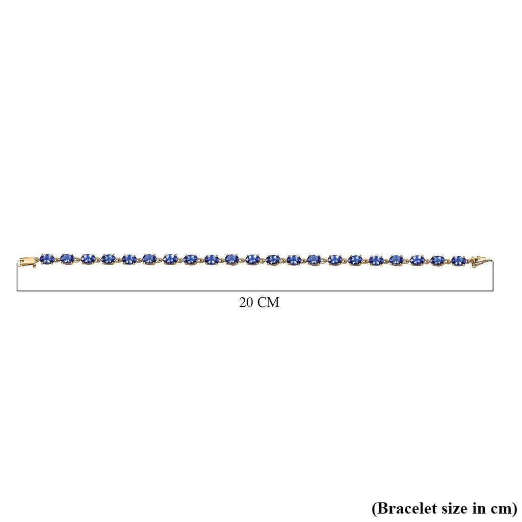 Anshu Treasure Chest - 14K Yellow Gold AAA Tanzanite Bracelet (Size - 7.5) 10.06 Ct