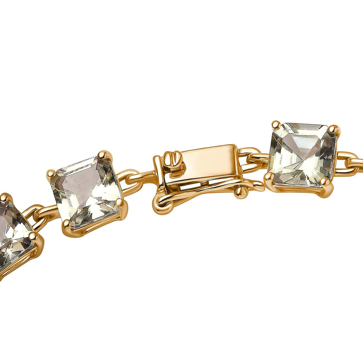 One Time Deal - 14K Yellow Gold AAA Turkizite Asscher Cut Tennis Bracelet (Size - 8) 19.00Ct. 7810727 3