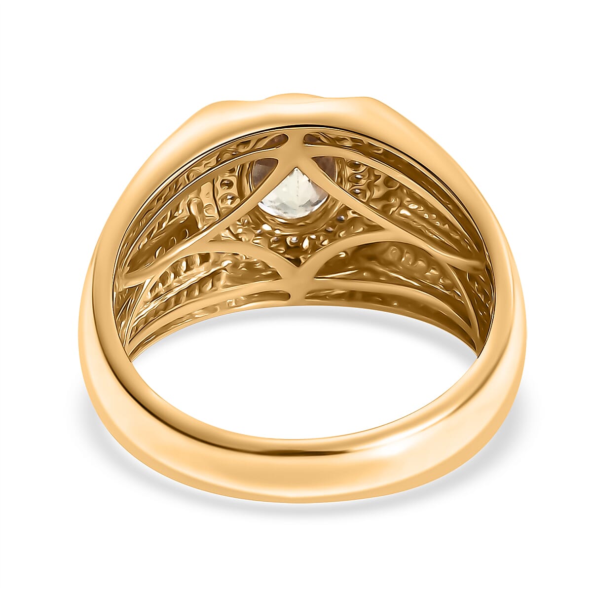 14K Yellow Gold AAA Turkizite and Moissanite Mens Ring 2.06 Ct. 8018402 4