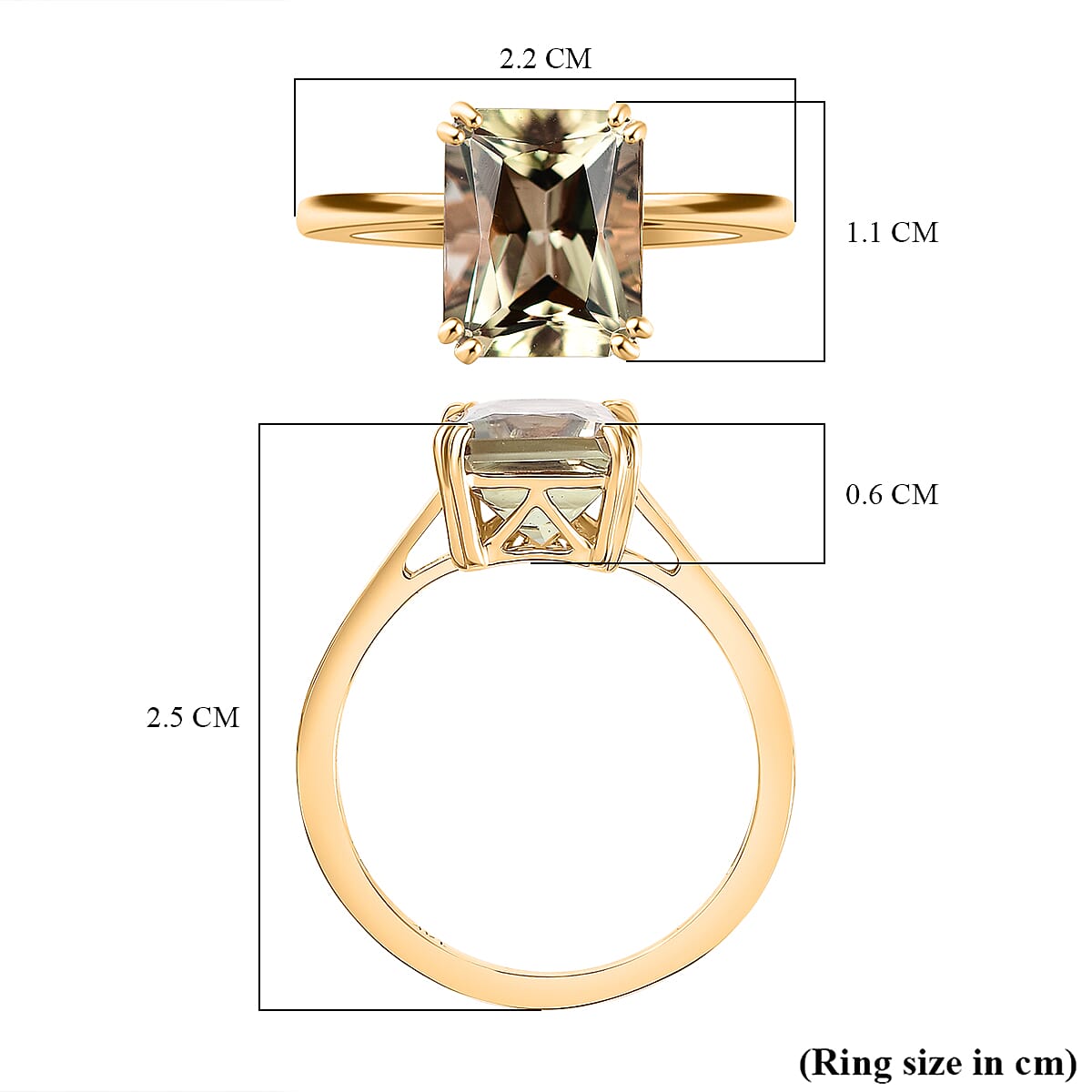 14K Yellow Gold  AAA  Turkizite Solitaire Ring 4.04 ct. 7960039 7