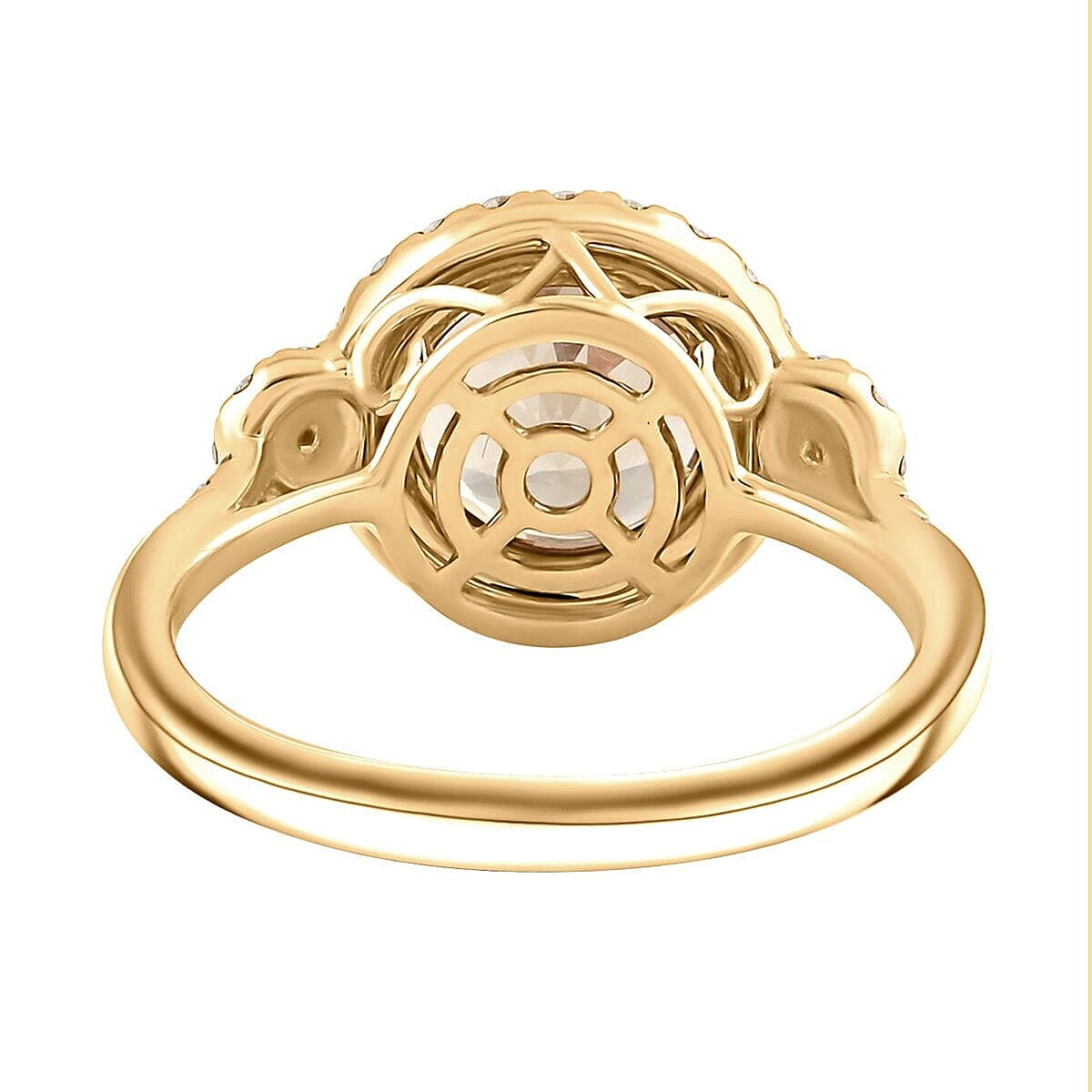 3.49 Ct. AAA Turkizite, White Diamond Halo Ring in 14K Yellow Gold 7909207 4