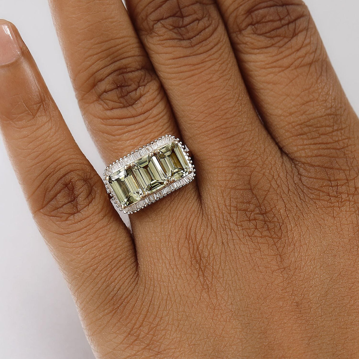 14K Yellow Gold AAA Turkizite, White Diamond I3 Main Stone With Side Stone Ring, Gold Wt.3.48 Gms  4.084  Ct. 8055605 3