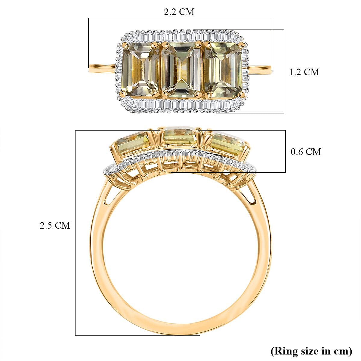 14K Yellow Gold AAA Turkizite, White Diamond I3 Main Stone With Side Stone Ring, Gold Wt.3.48 Gms  4.084  Ct. 8055605 6