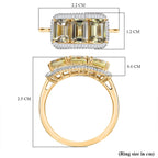 14K Yellow Gold AAA Turkizite, White Diamond I3 Main Stone With Side Stone Ring, Gold Wt.3.48 Gms  4.084  Ct.