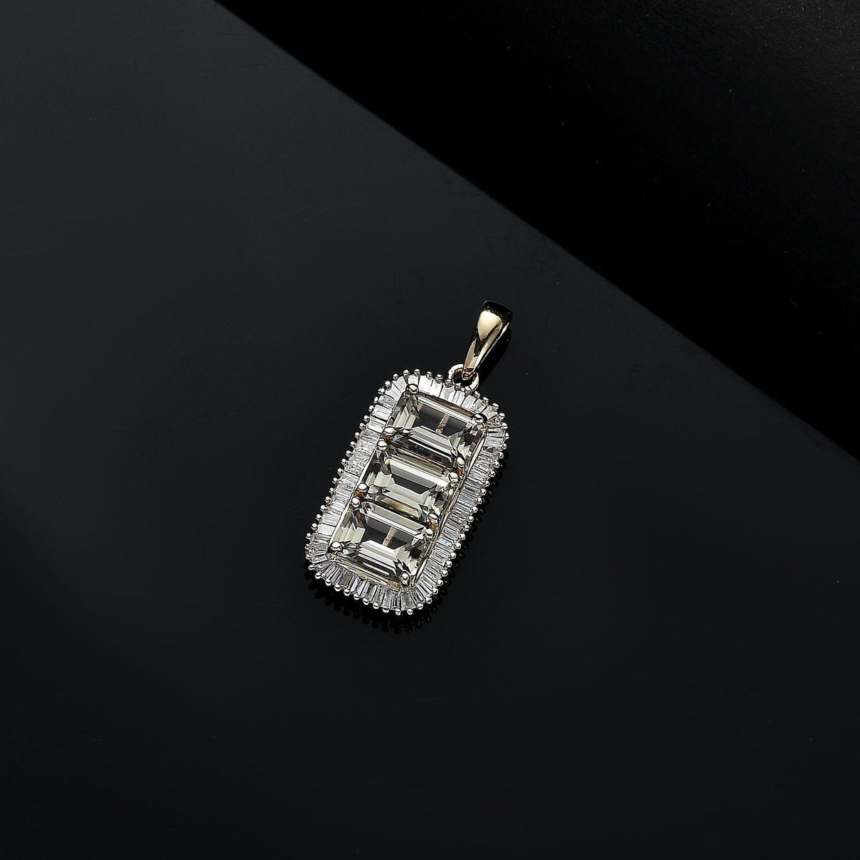 14K Yellow Gold AAA Turkizite &amp; White Diamond Pendant 4.07 Ct. 8055646 2