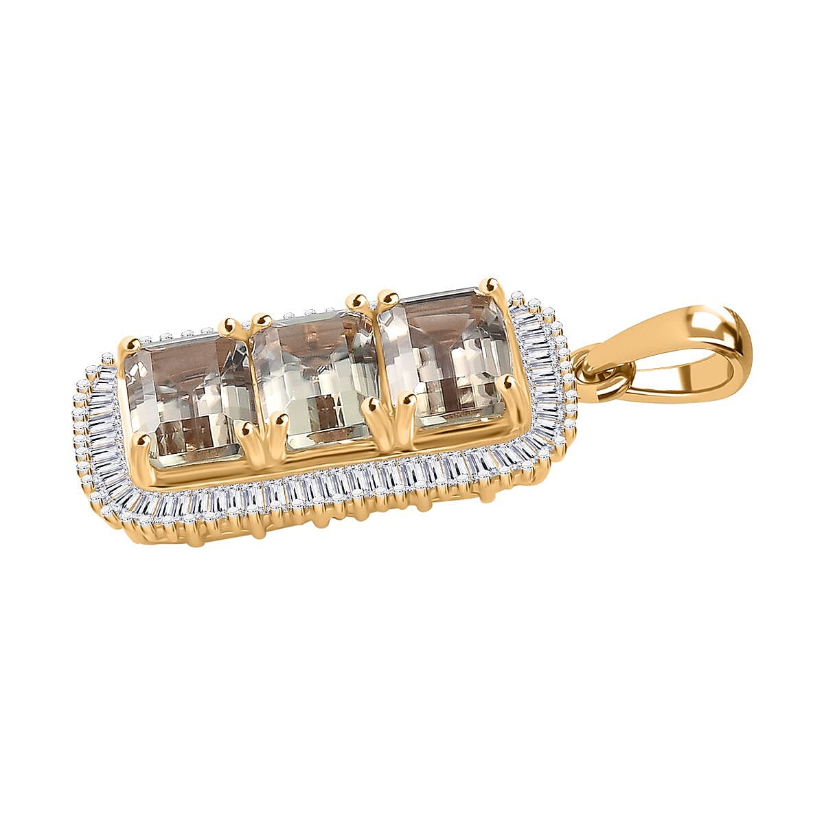 14K Yellow Gold AAA Turkizite &amp; White Diamond Pendant 4.07 Ct. 8055646 4