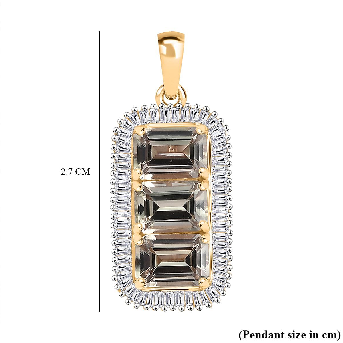 14K Yellow Gold AAA Turkizite &amp; White Diamond Pendant 4.07 Ct. 8055646 6