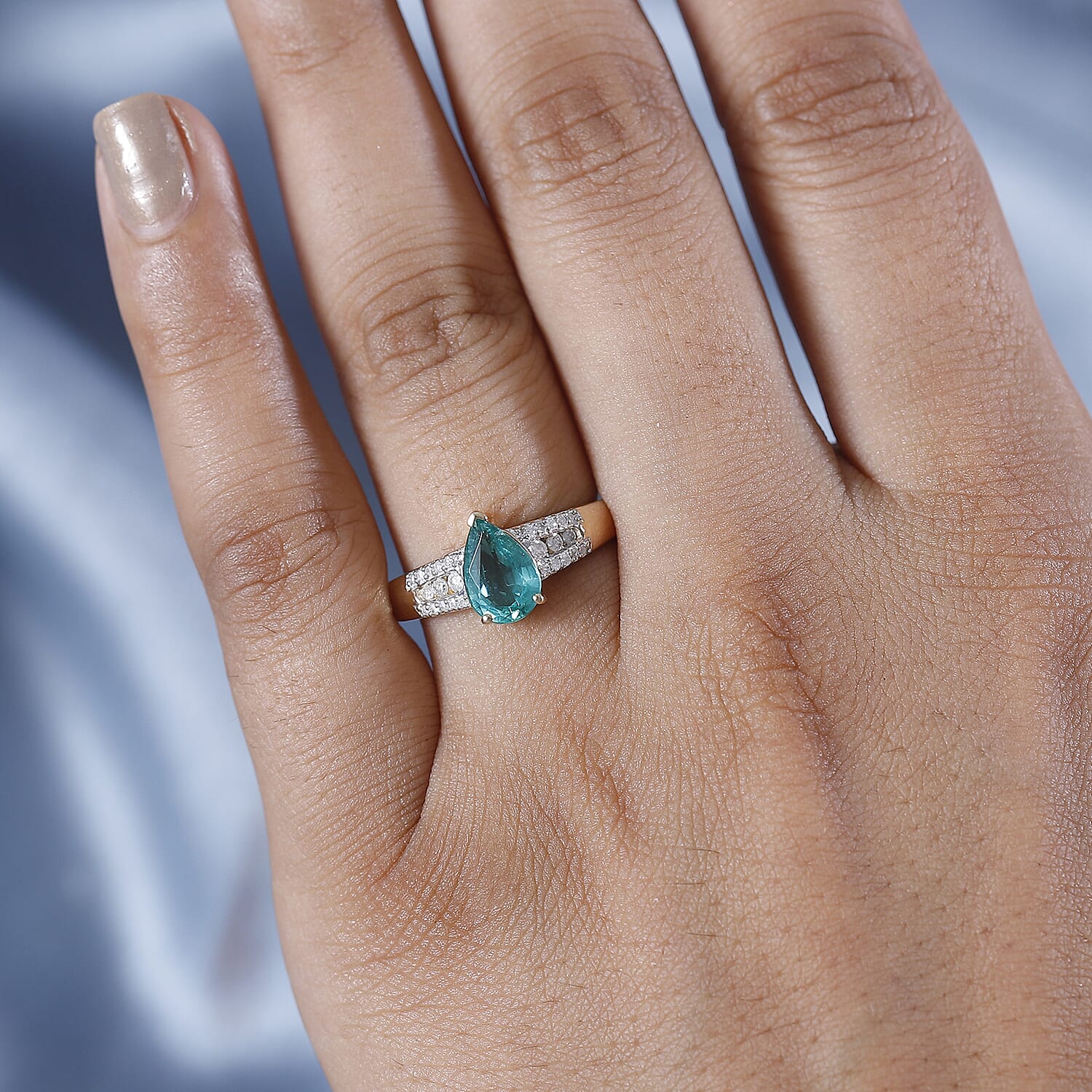 14K Yellow Gold AAA Zambian Emerald and Diamond Ring 1.20ct 7876842 2