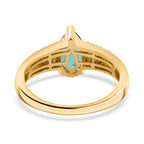 14K Yellow Gold  AAA Zambian Emerald and Diamond Ring 1.19 Ct