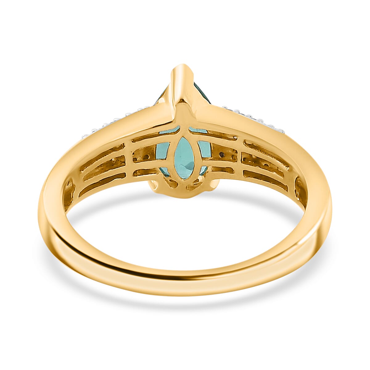 14K Yellow Gold AAA Zambian Emerald and Diamond Ring 1.20ct 7876842 4